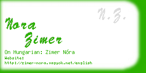 nora zimer business card